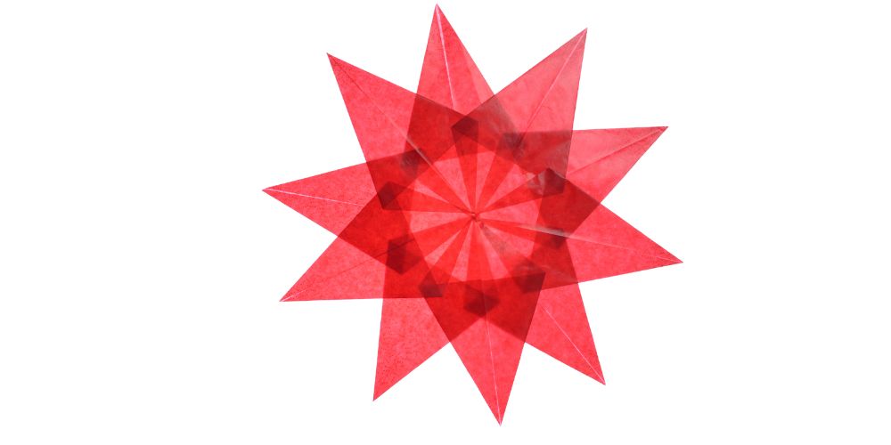 ten point star made of red kite paper