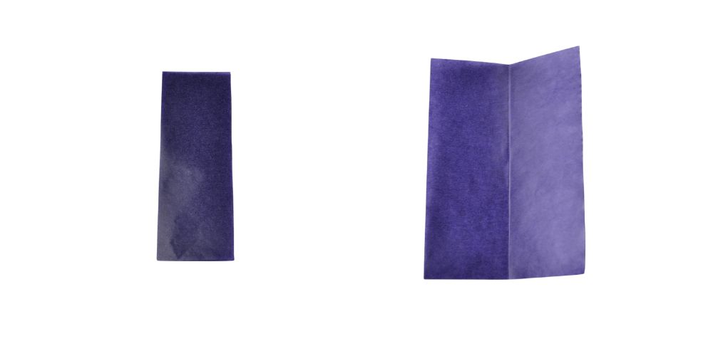 a folded in half  rectangle  follow by the open rectangle with a crease