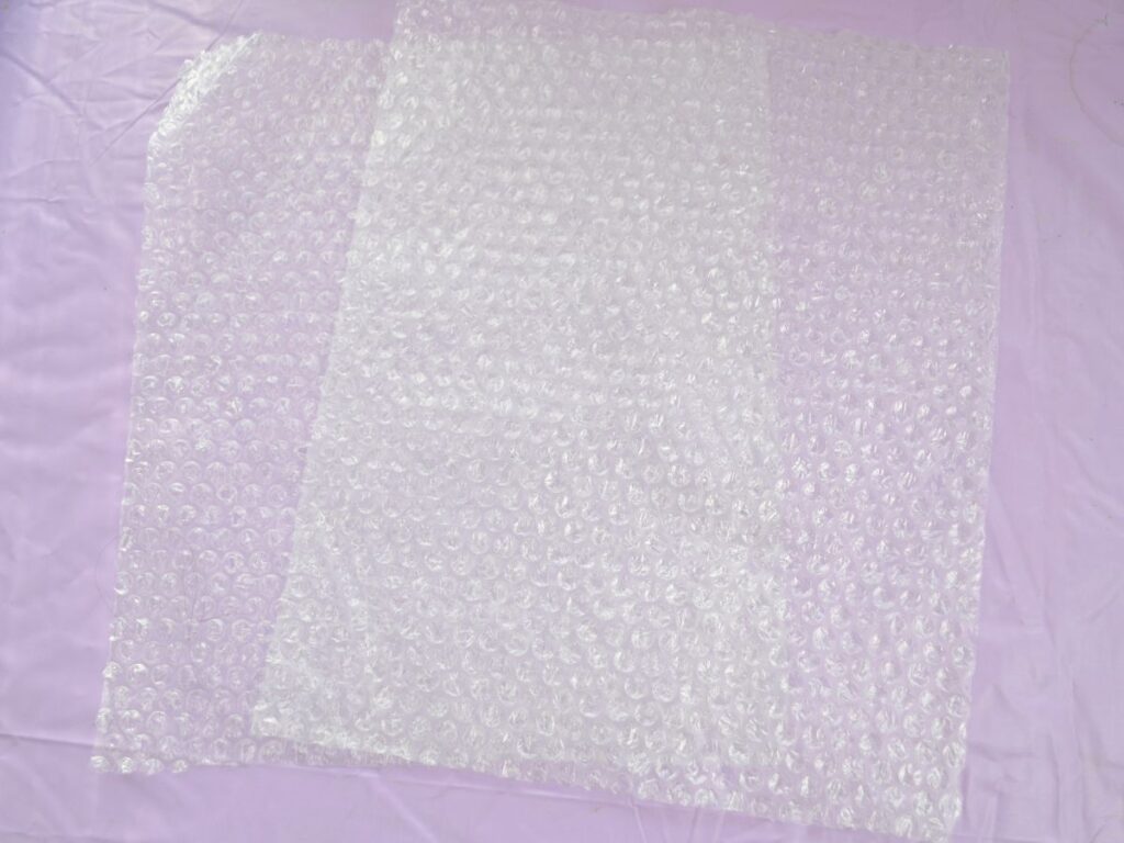 two rectangularar pieces bubble wrap