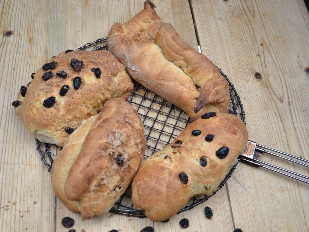 Freshly cooked bread.
