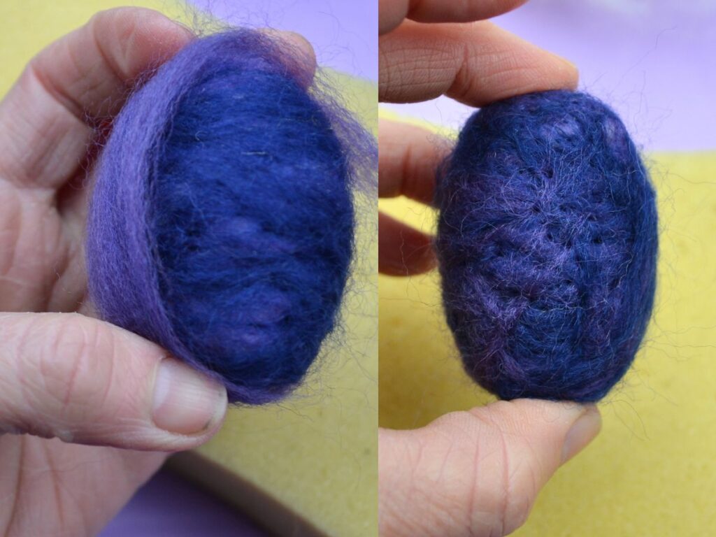 A colour needle felted easter egg.