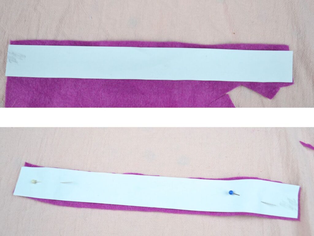 A papper patter on a piece of felt.