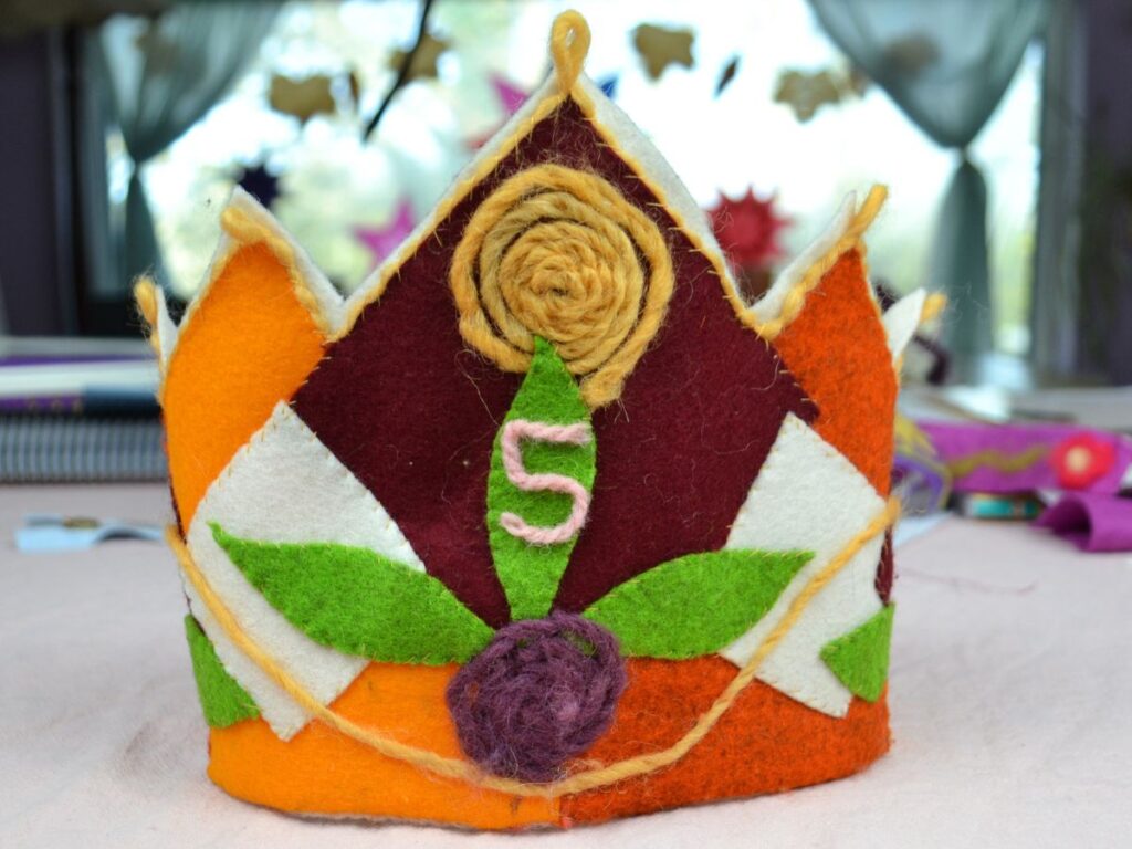 Felt crown standing on a table