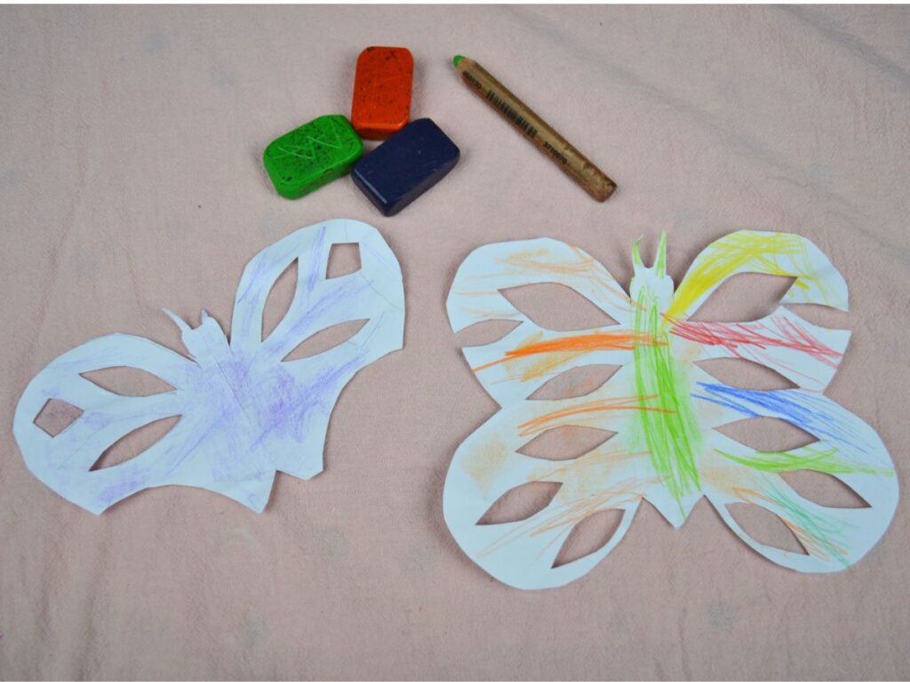 Colour in paper butterflies