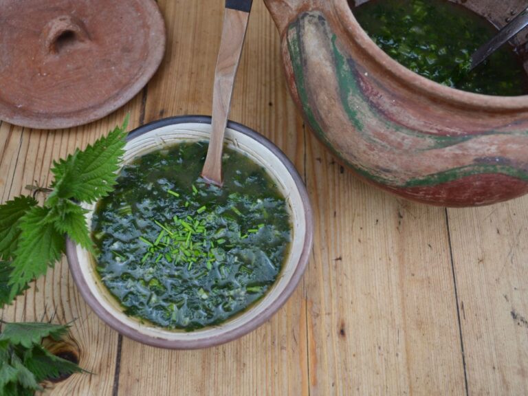 A bowl of miso nettle soup