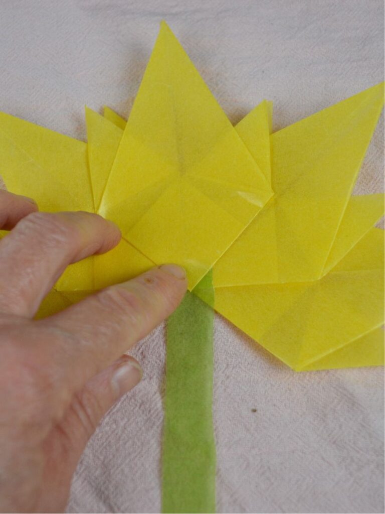 An autumn paper leaf.